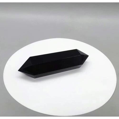 100% Natural Fluorite Obsidian Crystal Column Point Healing Hexagonal Magic Wand Decoration Ornament Double-pointed Crystal