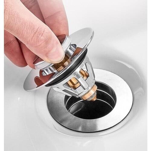 50%HOTPop-up Drain Filter Good Sealing Capacity Waterproof Push-type Household Basin Replaceable Bounce Sink Drain Plug for Bath