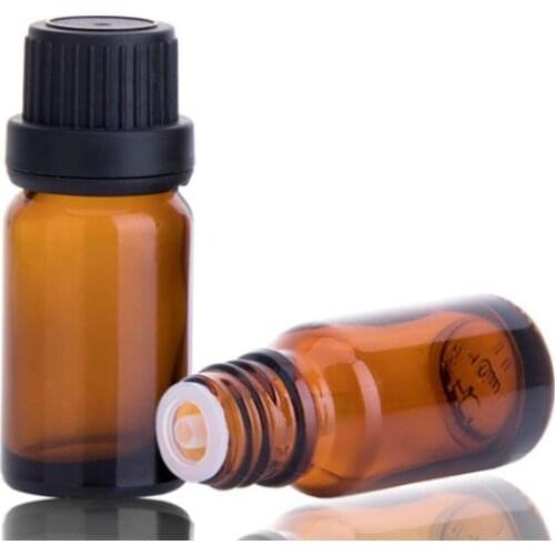 768pcs/lot 10ml Amber Glass Bottles Empty Essential oil Dropper Bottles With Euro Dropper Caps SN586