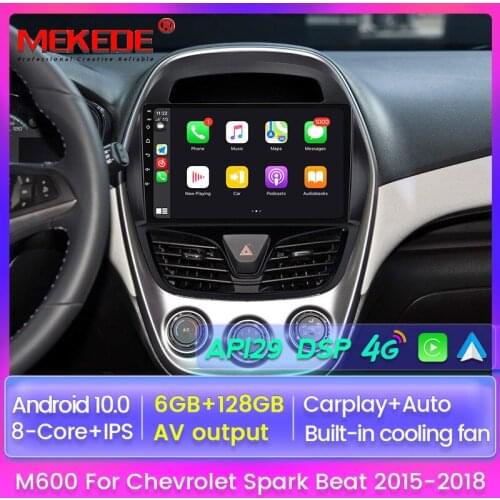 Android 10.0 for Chevrolet Spark Beat Matiz 2015-2018 Car Radio Multimedia Video Player GPS Navigation NO DVD 2 Din Carplay AUTO