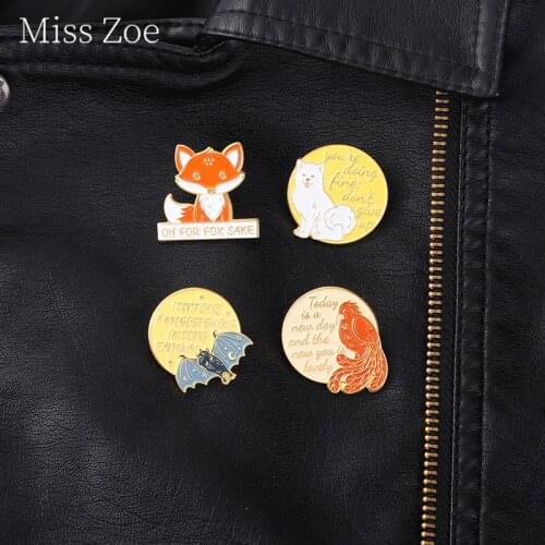 Encouraging Quote Words Enamel Pin Life And Funny Forest Animals Brooches Metal Badges Jewelry Accessories Gifts For Women Kids