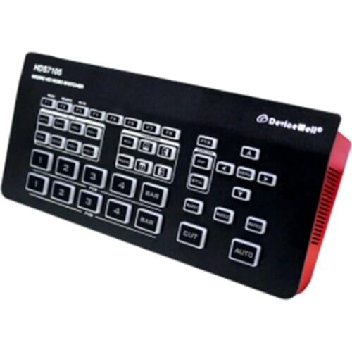 DeviceWell HDS7105 Black Magic Switcher 4*HD 1*DP DP Live Stream Switcher Portable HD Video Switcher Mixer for Broadcast