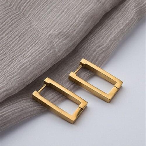 Kshmir Geometric Earrings Rectangular gold earrings Womens earrings metal titanium steel earrings 2020 New trendy earrings LB