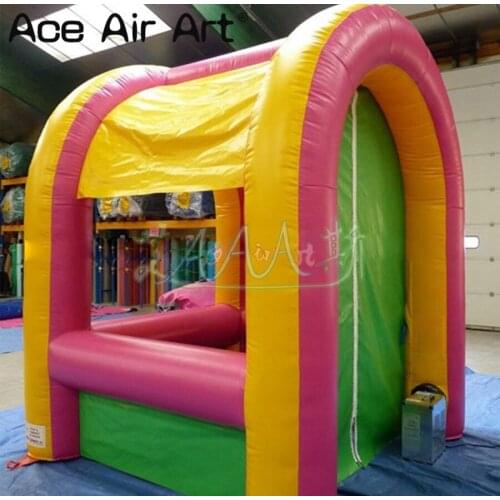 Customized Colorful inflatable concession booth mini treat shop ice cream pop corn stall for party,games