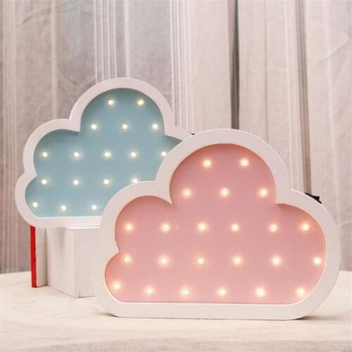 Ins Flaky Clouds Night Light Cartoon wood cloud lamp LED Wall Lamp Environmental Children Room Decoration Lovely New Year Gifts