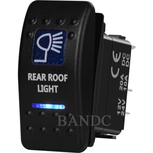 Rear Roof Light Rocker Switch 5P On-Off Dual Blue Led Lamp for Car Boat Caravan Camper RV ARB, Auto Accessories