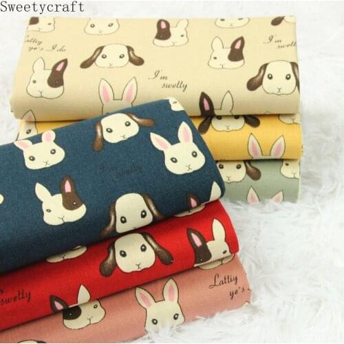 110x45cm 100% cotton fabric tissues for DIY patchwork, baby Doll dress bedding bag material Rabbit patterns curtains table cloth