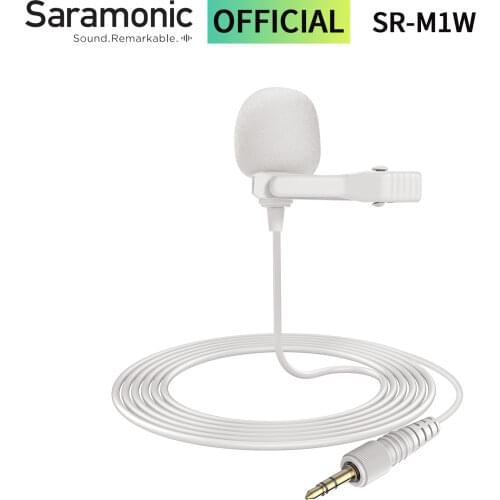 Saramonic SR-M1W omnidirectional Lapel microphone for Blink500 W and most audio devices with a standard 3. 5mm TRS input