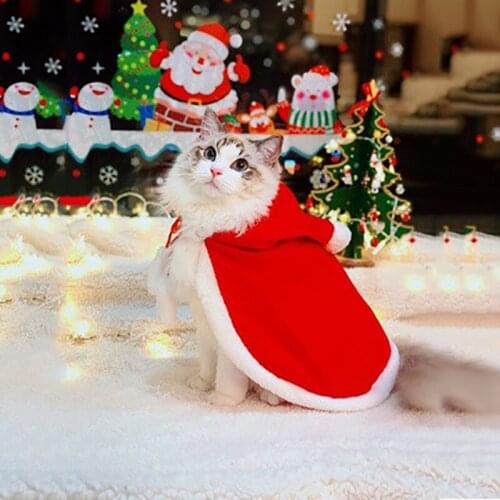 Multisizes Red Pet Clothes Dog Cat Clothes Cloak New Year Christmas Halloween Decoration