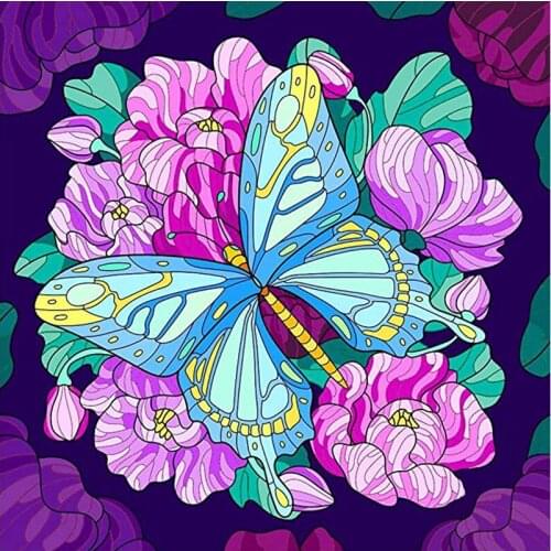 Butterfly pink flower 5D DIY diamond painting KIT full dimaond embroidery Rhinestone cross stitch Mosaic painter home decoration