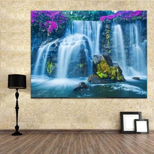 Full Round Flower 5D DIY Diamond Embroidery Cross Stitch Kits Waterfall Picture Diamond Mosaic Painting Decorative Crafts FG1274