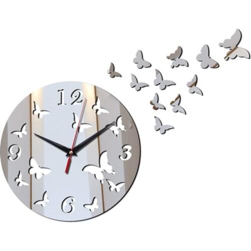 New arrival clock wall clock clocks reloj de over large decorative crafts stickers modern design living room mirror stickers