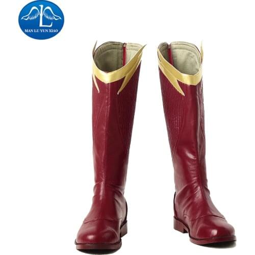 MANLUYUNXIAO New The Flash Season 4 The Flash Boots Halloween Carnival Cosplay Boots For Adult