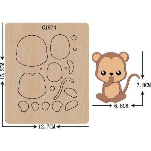 New Lovely monkey Wooden die Scrapbooking C2180 Cutting Dies