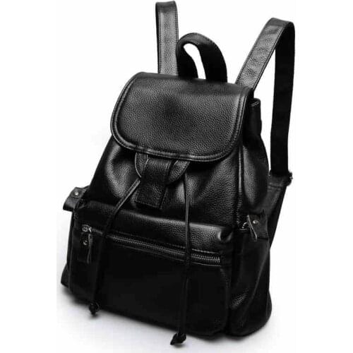 New Europe And The United States Tourism Cow Leather Classic Brand Multi-Function Luxury Personality Womens Backpack