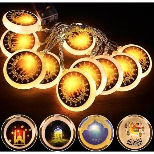 New 2m 10Led Eid Mubarak Led Light String Star Moon Night Light Islamic Muslim Festival Decorations Home Ramadan Kareem Ornament