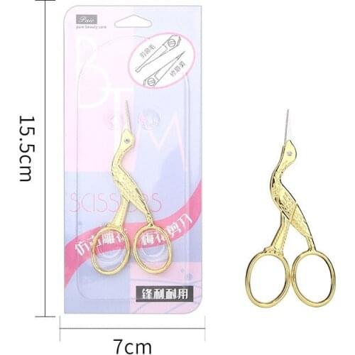 Eyebrow, Nose and Ear Scissors, Retro Crane Scissors, Beauty Eyebrow Scissors