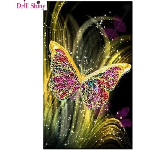 Full Diamond Embroidery Colored butterfly 5D round Diamond Painting Cross Stitch animal3D Diamond Mosaic Needlework Crafts Gift