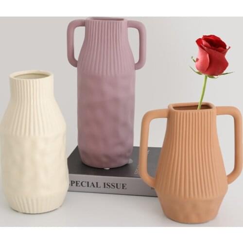 Nordic ins Morandi color ceramic vase living room furnishings desktop dried flowers flower arrangement container home decoration