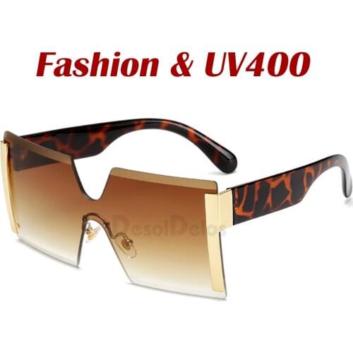 Oversized Sunglasses Square Vintage Luxury Metal Frame One Piece Lens Big Frame Sun Glasses Men Uv400 Goggles 2020 New