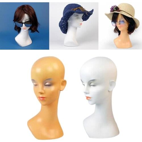 Fiberglass Female Wig Mannequin Wig Hats Hairband Glasses Jewelry Display Makeup Hair Mannequin Head 20