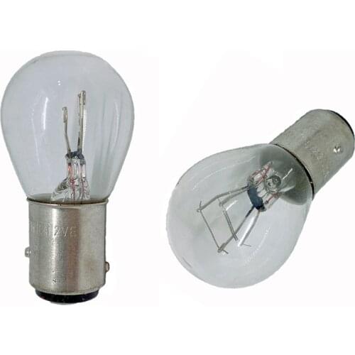 100X 380 BAY15D 1157 21/5W S25 1156 1141 BA15S Natural Glass Double Filament White Car DRL Stop Brake Lights Halogen Bulb DC 12V