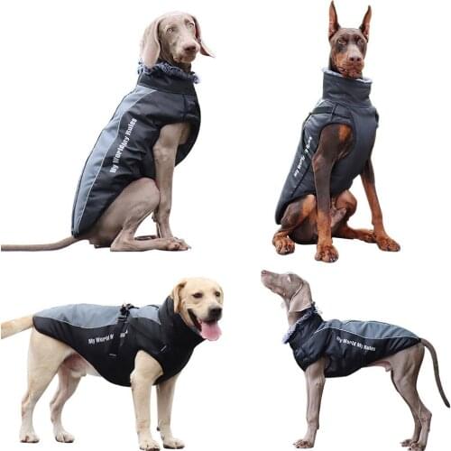 Waterproof Puppy Jacket Winter Pet Dog Vest Warm Dog Clothes Coat For Medium Large Dogs Reflective Clothing Pet Outfit XL-6XL