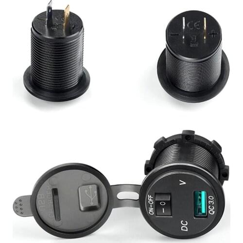 12V/24V Motorcycle Charger 5V 3.1A QC 3.0 USB Car Charger Adapter LED Voltmeter Digital Display Motocycle Accessries