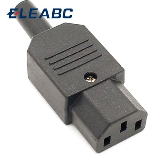 10pcs New Wholesale Price 10A 250V Black IEC C13 female Plug Rewirable Power Connector 3 pin AC Socket