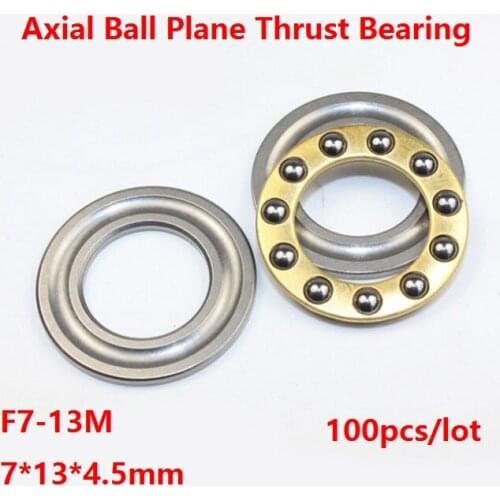 100pcs/lot F7-13M 7×13×4.5mm High Quality Axial Ball Plane Thrust Bearing miniature bearing steel 7*13*4.5mm