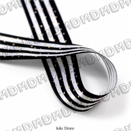 100 Yards 9mm-75mm Size Satin Ribbon Printed With Mono Stripe DIY Handmade Gift Wrapping, Packing Webbing MD161026-15-5674