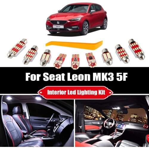 16pcs For 2013-2018 Seat Leon MK3 5F 5F1 5F5 5F8 Canbus Error Free LED Interior Reading Dome Lights Kit License Plate Lamp