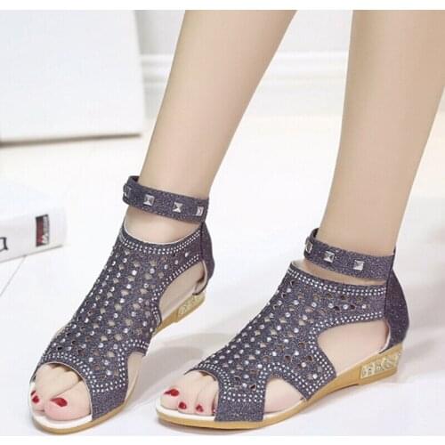 2018 Woman Sandals Summer Woman Platform Shoes Low Heel Wedges Woman Party Shoes Gladiator Sandals Fashion Woman Footwear