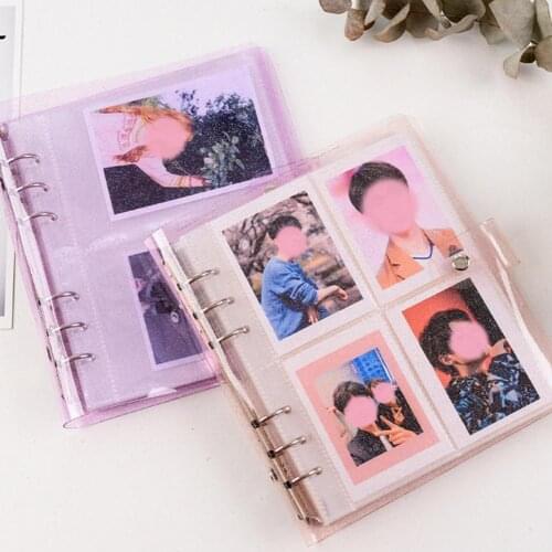 3/5 Inch Album Photos Pockets Portable Photo Star Chasing Drawing Card Name Mini Album Color Photo Small Jelly Album Cards Z2S0