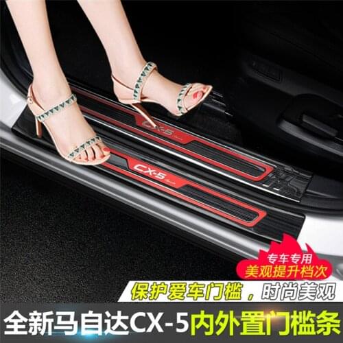 304 stainless steel Scuff Plate Door Sill Welcome Pedal For Mazda CX-5 CX5 2017 2018 Car Styling Accessories 4-8PCS