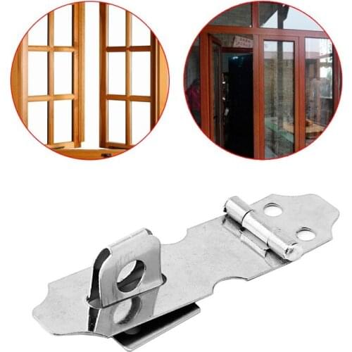 4Pcs Home Drawer Door Safety Padlock Latch Hasp Staple Stainless Steel