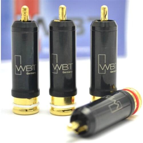 4Pieces Hi-end Audio adapter WBT-0102 Cu Nextgen Copper RCA Plug connector for DIY HIFI Audio cable