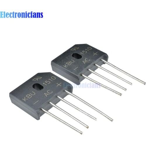 5PCS/lot Diode Bridge Rectifier KBU1510 DIP KBU-1510 15A 1000V Ponte Retificador Electronica Componentes KBU 1510