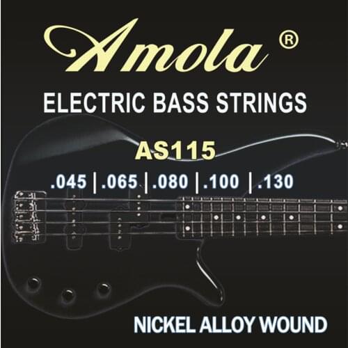 Amola AS115 045-130 AS100 045-100 Nickel Alloy Wound Electric Bass Guitar Strings Accessories Parts