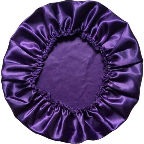 100% Polyester Satin Silky Feeling Night Sleep Cap Bonnet Cap 11colors