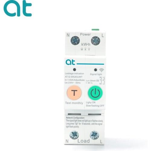 2P WIFI Circuit Breaker Smart Time Relay Switch Voice Remote Control by Tuya APP Smart House for Google Home Adjust current 1-63