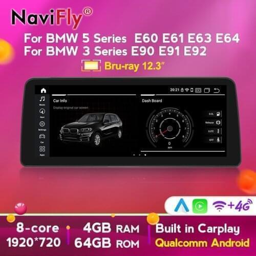 Car Audio Android 10 8Core 4G LTE Carplay Car Multimedia Radio player For BMW 5 Series E60 E61 E63 E64 E90 E91 CCC CIC