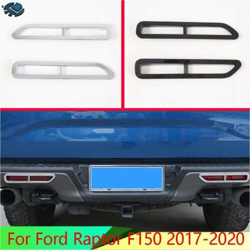 For Ford Raptor F150 2017-2020 Car Accessories ABS Chrome Rear Reflector Fog Light Lamp Cover Trim Bezel Frame Styling Garnish