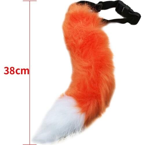 Children Halloween Fox Tail Fluffy Soft Long Party Costume Fancy Dress Realistic Faux Fur Tail 14"