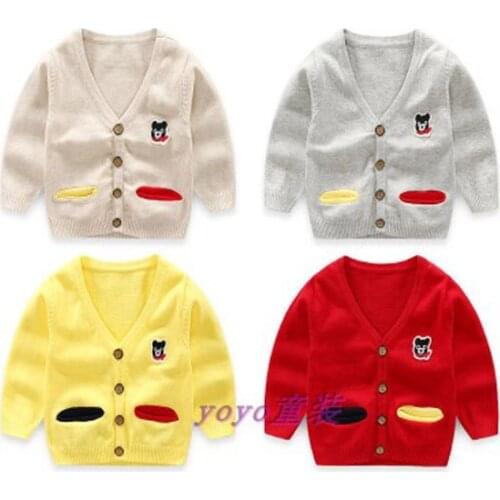 Childrens sweater boys and girls knitted cardigan sweater coat