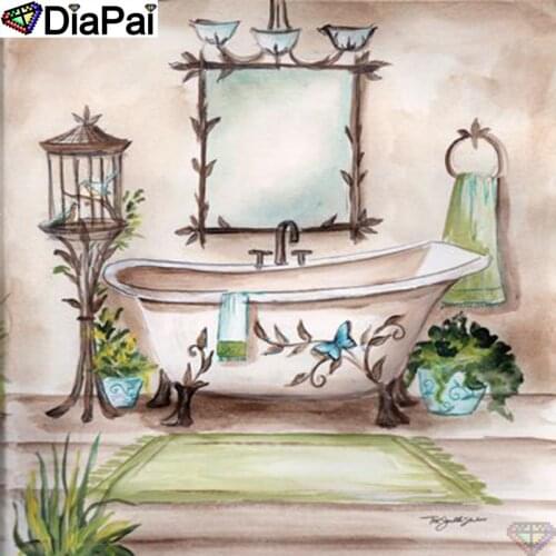 DiaPai 5D Diamond Pattern Rhinestone Needlework Diy Diamond Painting Cross Stitch "Bathroom view" Diamond Embroidery A26271