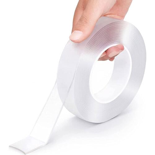 1/3/5M Traceless Magic Double-Sided Tape Adhesive Transparent Removable Reusable Waterproof Nano Cleanable Home Adhesive Tape
