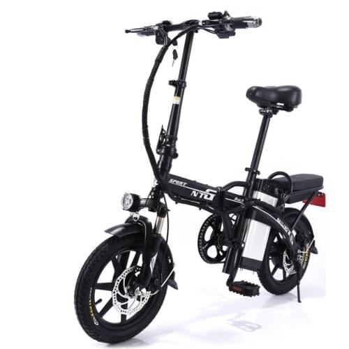 Electric Bicycle 48V Two Wheels Electric Bicycle 14 Inch Brushless Motor 250W Foldable Mountain Bike For Adults Women