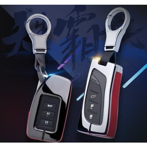 Leather Metal Car Key Case Cover Shell For Lexus NX GS RX IS ES GX LX RC 200 250 350 LS 450H 300H Car Key Case keychain keyring