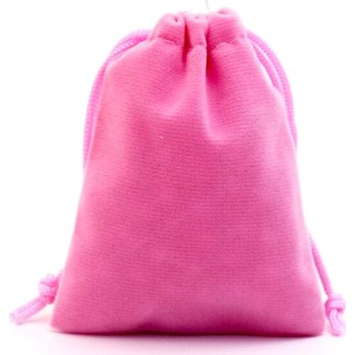 50pcs 15x20cm (5.9"x 7.87") Pink Color Velvet Gift bags Large Packaging Bag For Jewelry Drawstring Velvet Pouches Nice Quality